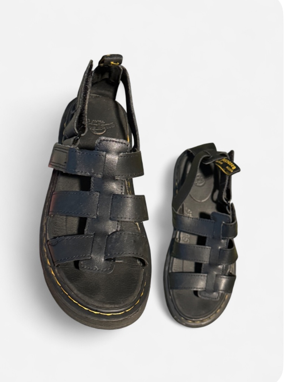 Dr. Martens Black Leather Strap Sandals
